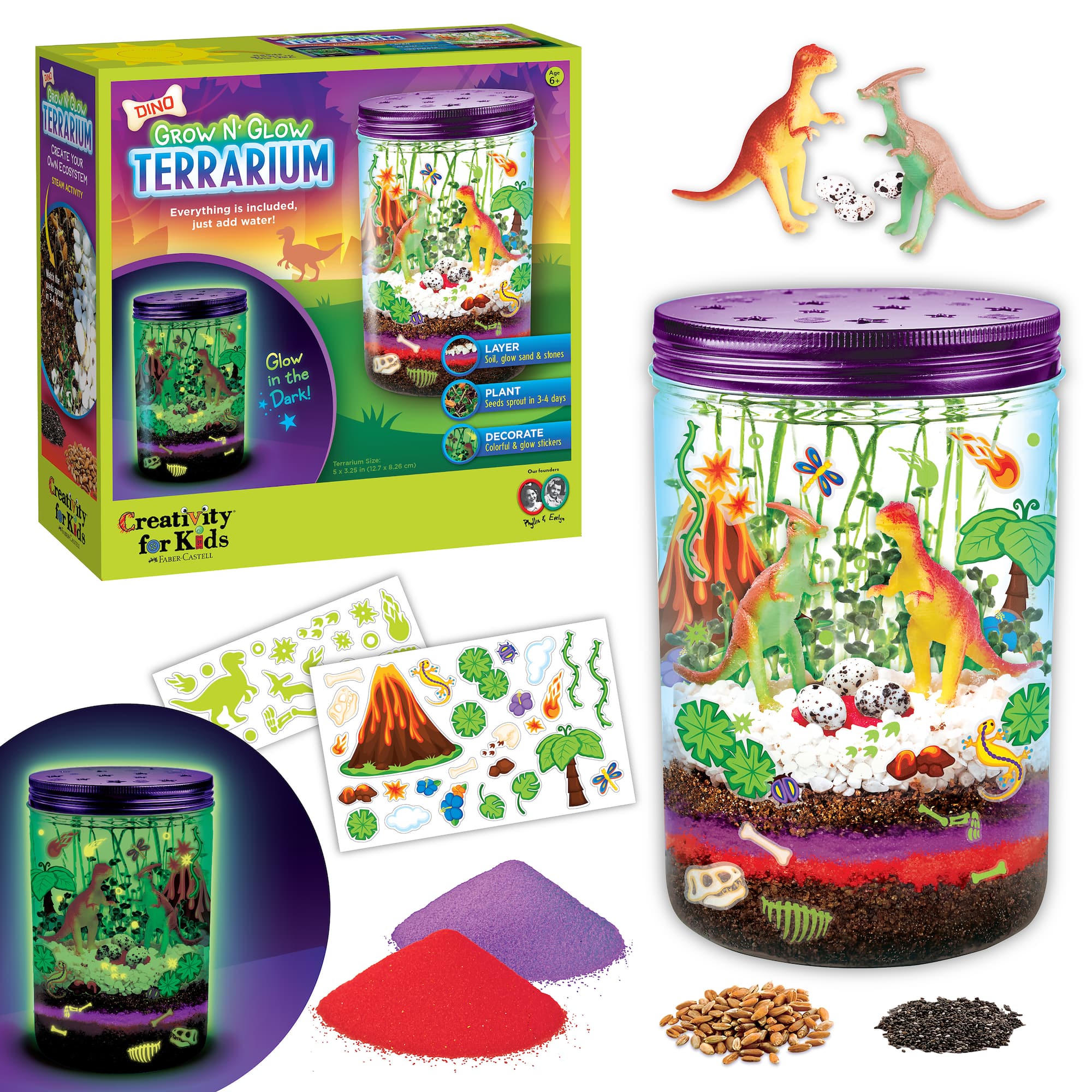 Creativity for Kids Grow N' Glow Terrarium Dinosaur Kit